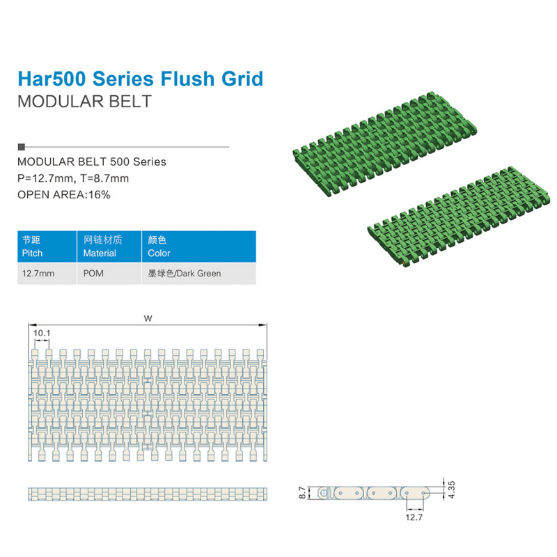 Plastic Modular Belts Cbms500 series flush grid modular belt