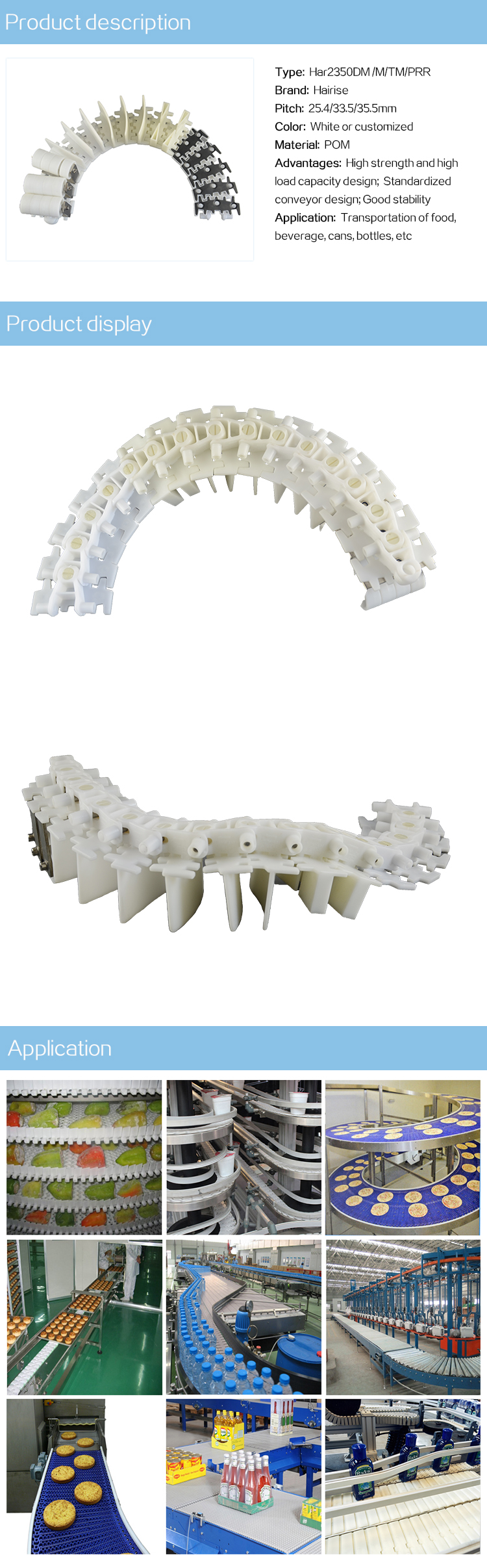 Flexible Chains Cbms2350DM/M/TM/PRR series flexible chains