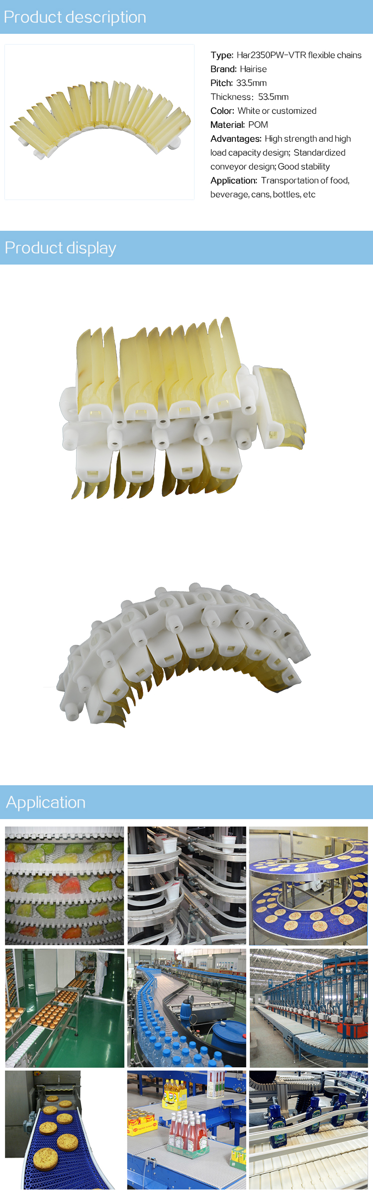 Flexible Chains Cbms2350PW-VTR  series flexible chains