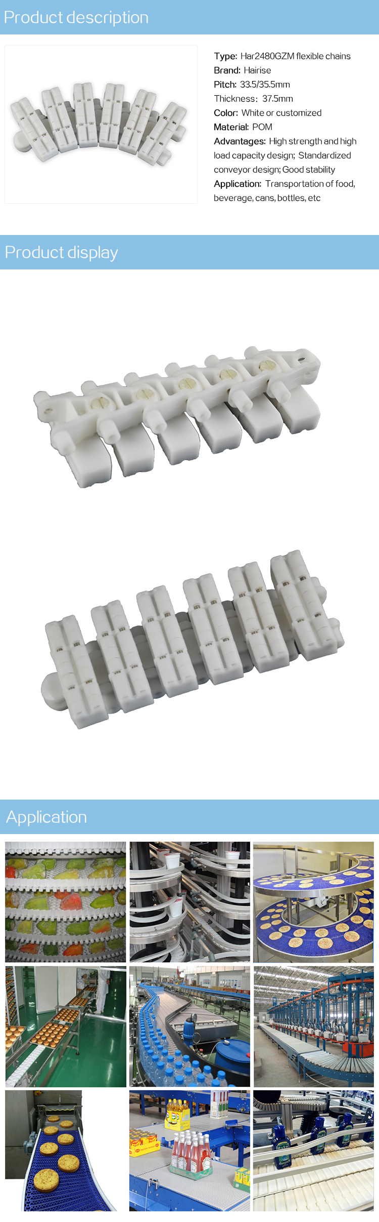 Flexible Chains Cbms2480GZM series flexible chains