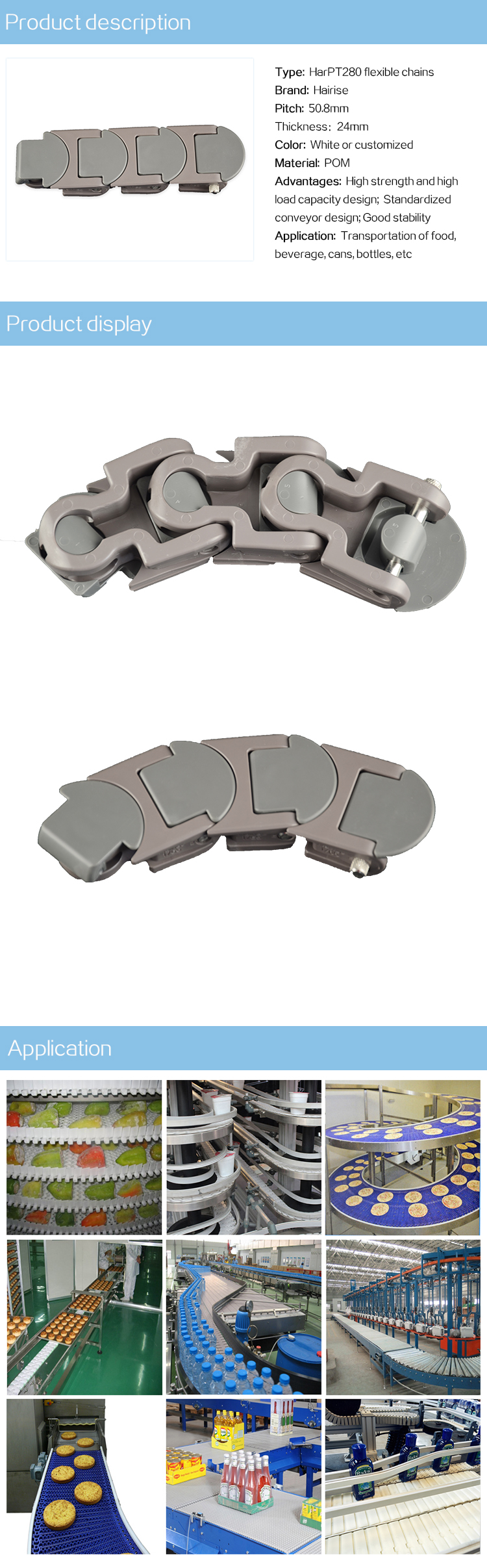 Flexible Chains CbmsPT280 series flexible chains