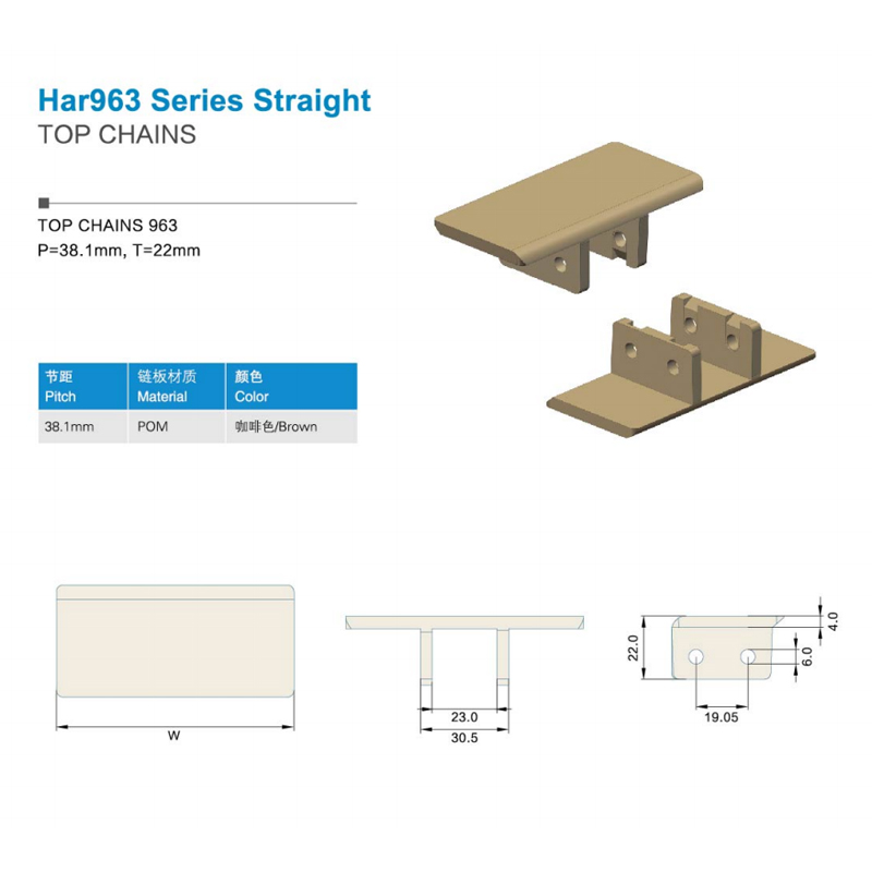 Plastic Slat Top Chains Cbms963 series straight top chains