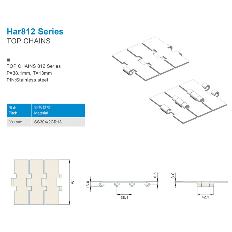 Steel Table Top Chains Cbms812 series top chains